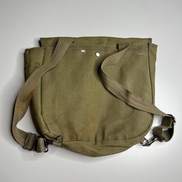 Vintage Japanese Military Army Canvas Small Backpack  Olive Green, Made in Japan - Picture 7 of 9